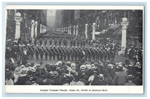 Knights Templar Parade State St. North Of Jackson Blvd Chicago IL Postcard