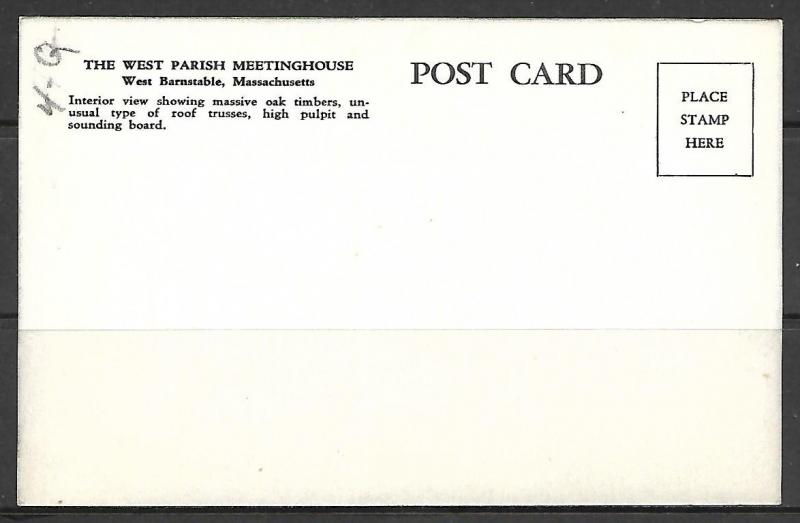 Massachusetts, West Barnstable - The West Parish Meetinghouse - [MA-311]