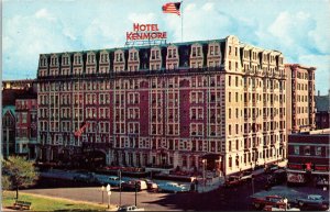 Hotel Kenmore Boston MA Massachusetts Old Cars Postcard VTG UNP Plastichrome 