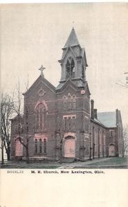 A21/ New Lexington Ohio Postcard 1910 M.E. Church Building