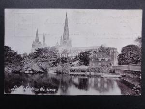 Staffordshire LICHFIELD CATHEDRAL from the River & Punt c1919 Christian Novels