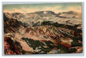 Vintage 1944 Postcard Panoramic View Beartooth Mountains Yellowstone