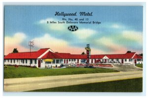Hollywood Motel Motor Court New Castle DE Delaware Postcard (U2)