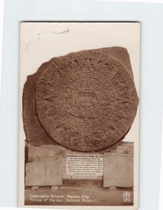 Postcard Stone of the sun Calendario Azteca Mexico City Mexico