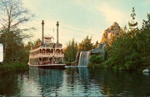 Disneyland Mark Twain Steamboat Passing Cascade Peak 1971