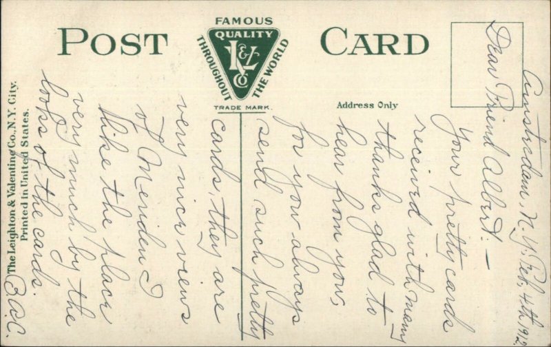 Amsterdam NY Division Street Trolley c1910 Postcard