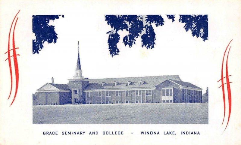 WINONA LAKE, IN Indiana    GRACE SEMINARY & COLLEGE    Framed Postcard