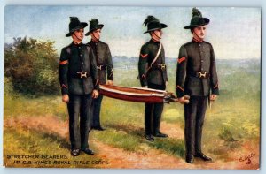 Postcard Stretcher Bearers 1st CB Kings Rifle Corps c1910 WW1 Oilette Tuck Art
