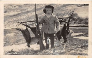 J33/ Rapid City South Dakota Postcard RPPC 1947 Pheasant Hunt Child Shotgun 182