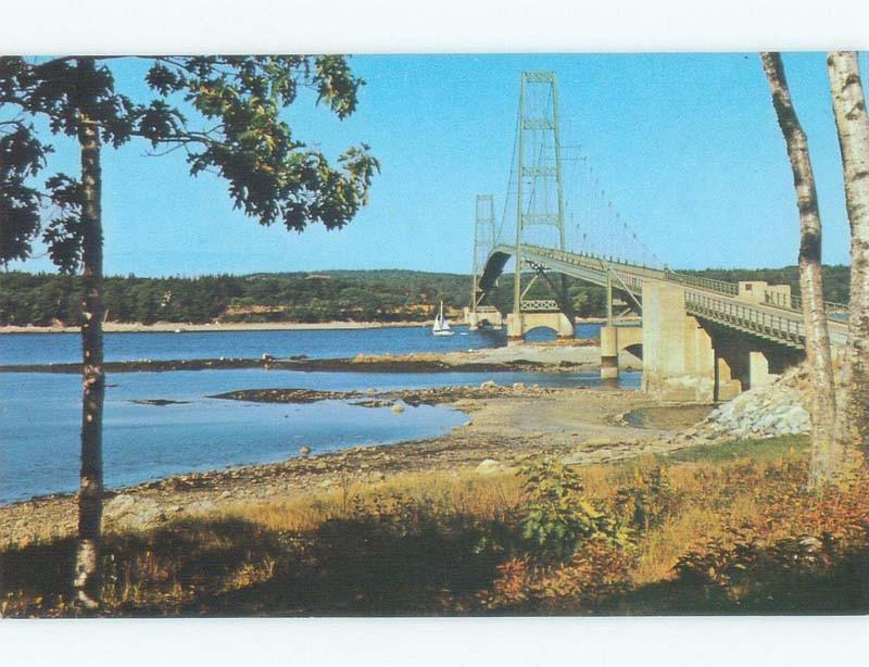 Pre-1980 BRIDGE Little Deer Isle - Near Belfast & Rockland & Bar Harbor ME d3869