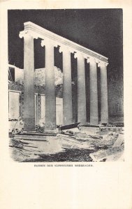 L009 Germany Wiesbaden Ruinen des Kurhauses, Ruins vintage postcard