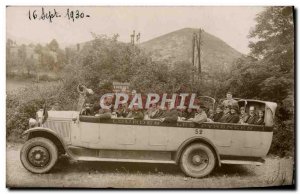 PHOTO CARD Automotive Bus Lourdes Pyrenees 1930