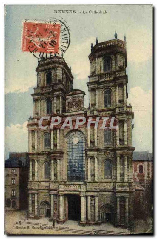 Old Postcard Rennes La Cathedrale