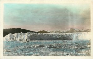 Postcard RPPC 1920s Alaska Columbia Glacier hand tint AK24-1837