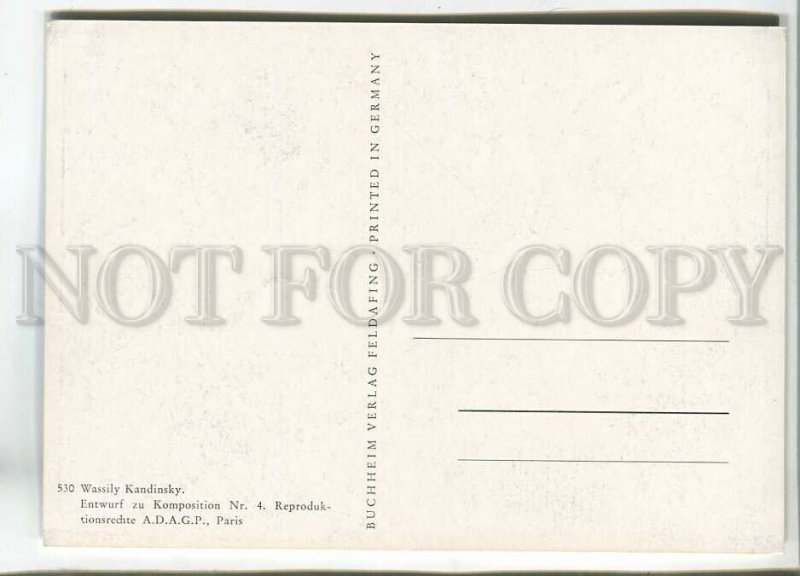 480791 Wassily Kandinsky Composition sketch number four Old postcard