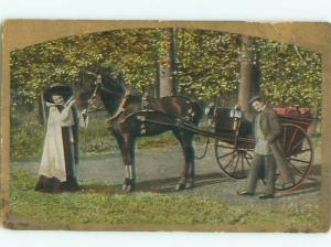 Divided-Back HORSE SCENE Great Postcard AA9434