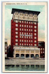 Windsor Hotel Building Front View Wheeling West Virginia WV Vintage Postcard 