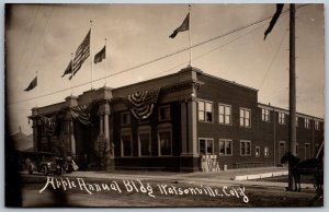 Watsonville California c1910 RPPC Real Photo Postcard Apple Annual Festival Bldg