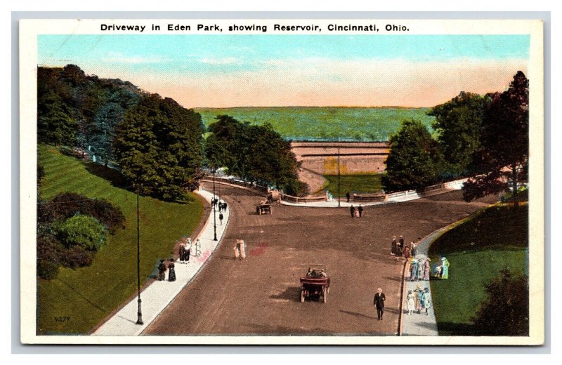 Driveway and Reservoir Eden Park Cincinnati Ohio OH UNP Unused WB Postcard H22