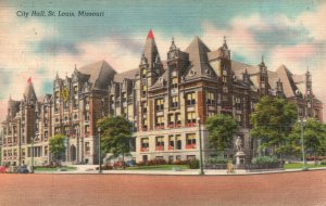 St. Louis MO-Missouri, 1943 City Hall Colourpicture Vintage Postcard