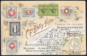 SWITZERLAND Stamps on Postcard Flowers Used c1900