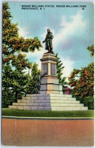 Postcard - Roger Williams Statue, Roger Williams Park - Providence, Rhode Island