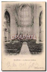 Old Postcard Beauvais The Nave of the Cathedral