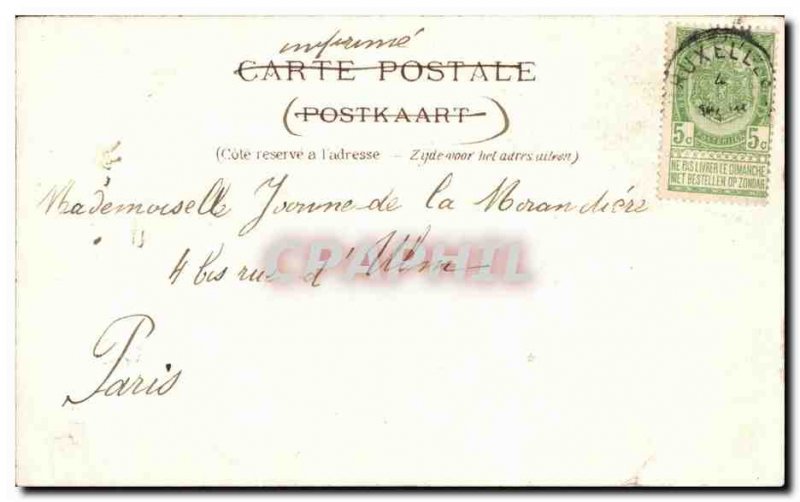 Old Postcard Brussels Chair Eglise Ste Guduie