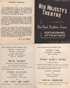 Derek Farr Teddy Bare's Picnic Brighton Theatre Advertising Flyer