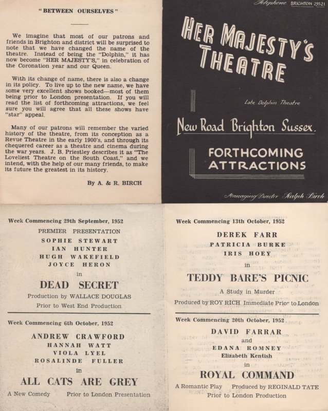 Derek Farr Teddy Bare's Picnic Brighton Theatre Advertising Flyer