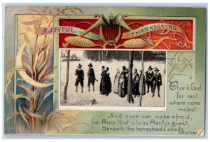 Thanksgiving Corn Horn Guests Winsch Back Embossed Springdale AR Postcard