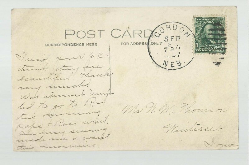 Gordon NEBRASKA RPPC 1907 BALLOON ASCENSION Airship DAREDEVIL HANGING nr Chadron