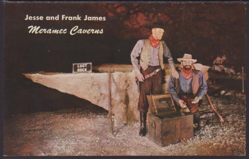 Jesse and Frank James,Mermee Caverns,Staton,MO Postcard