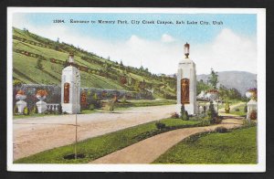 Memory Park Entrance City Creek Canyon Salt Lake City UT Unused c1920s