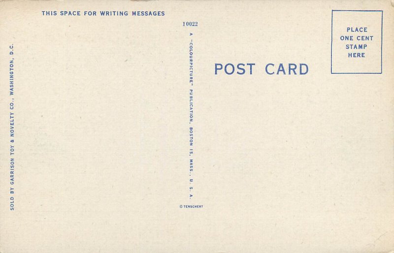 United States Washington D.C. Treasury Department Linen Postcard