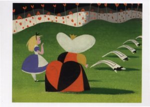 Alice In Wonderland The Flower Garden Artist Painting Walt Disney Postcard