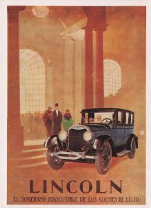 Lincoln Classic Car 1929 British Advertising Poster Postcard