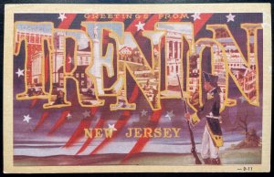 Vintage Postcard 1930-1945 Greetings from Trenton, New Jersey