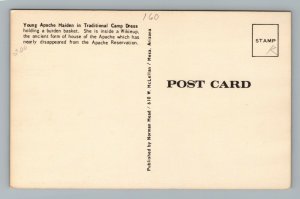 Young Apache Maiden Camp Dress Native Americans Vintage Postcard 