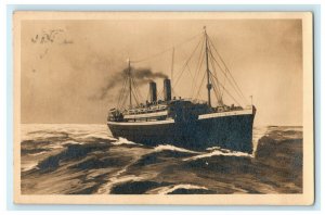 1913 Norddeutscher Lloyd Steamship German RPPC Photo Antique Postcard 