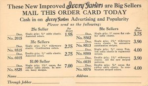 Ivory Garters Chicago, IL, USA Advertising Unused 