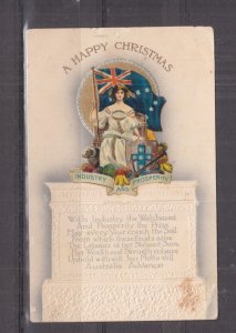 AUSTRALIA, c1920 Xmas ppc ADVANCE AUSTRALIA, FLAG, INDUSTRY & PROSPERITY, unused