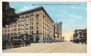 Charlotte North Carolina east on Trade Street Selwyn Hotel antique pc Z43972