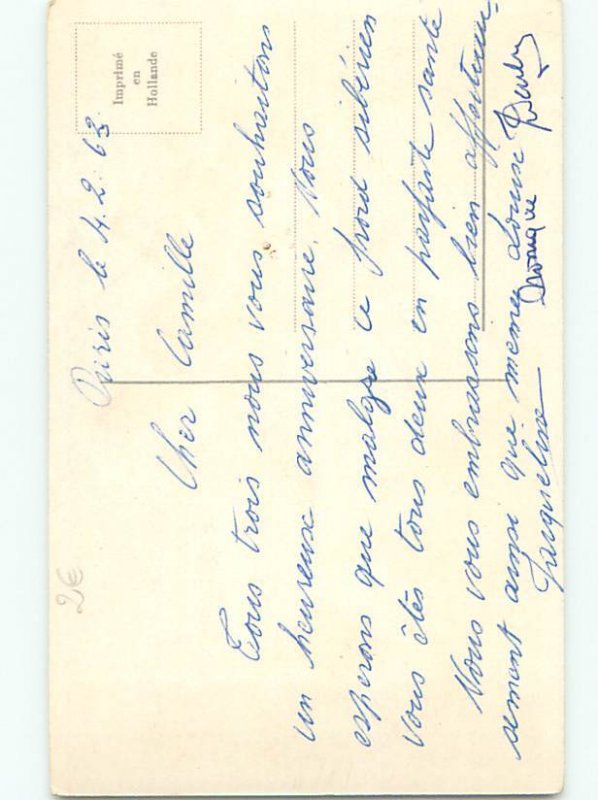 Very Old Foreign Postcard BEAUTIFUL FLOWERS SCENE AA4718