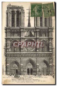 Postcard Old Paris Notre Dame Facade