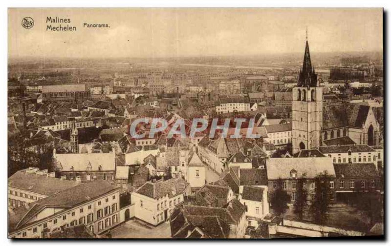 Old Postcard Panorama Mechelen