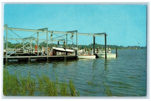 c1960s Yacht Club Basin Located At Brunswick Georgia GA Unposted Boats Postcard