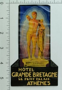 1940's-50's Hotel Grande Bretagne Athens, Greece Luggage Label Original 2 E18