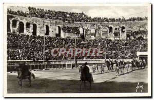 Old Postcard Nimes Les Arenes A Day Bullfight The paseo Taurus