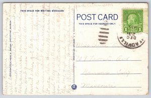 Chillicothe MO~Simpson Park Swimming Pool~Bathers Wave At Camera~1935 Postcard